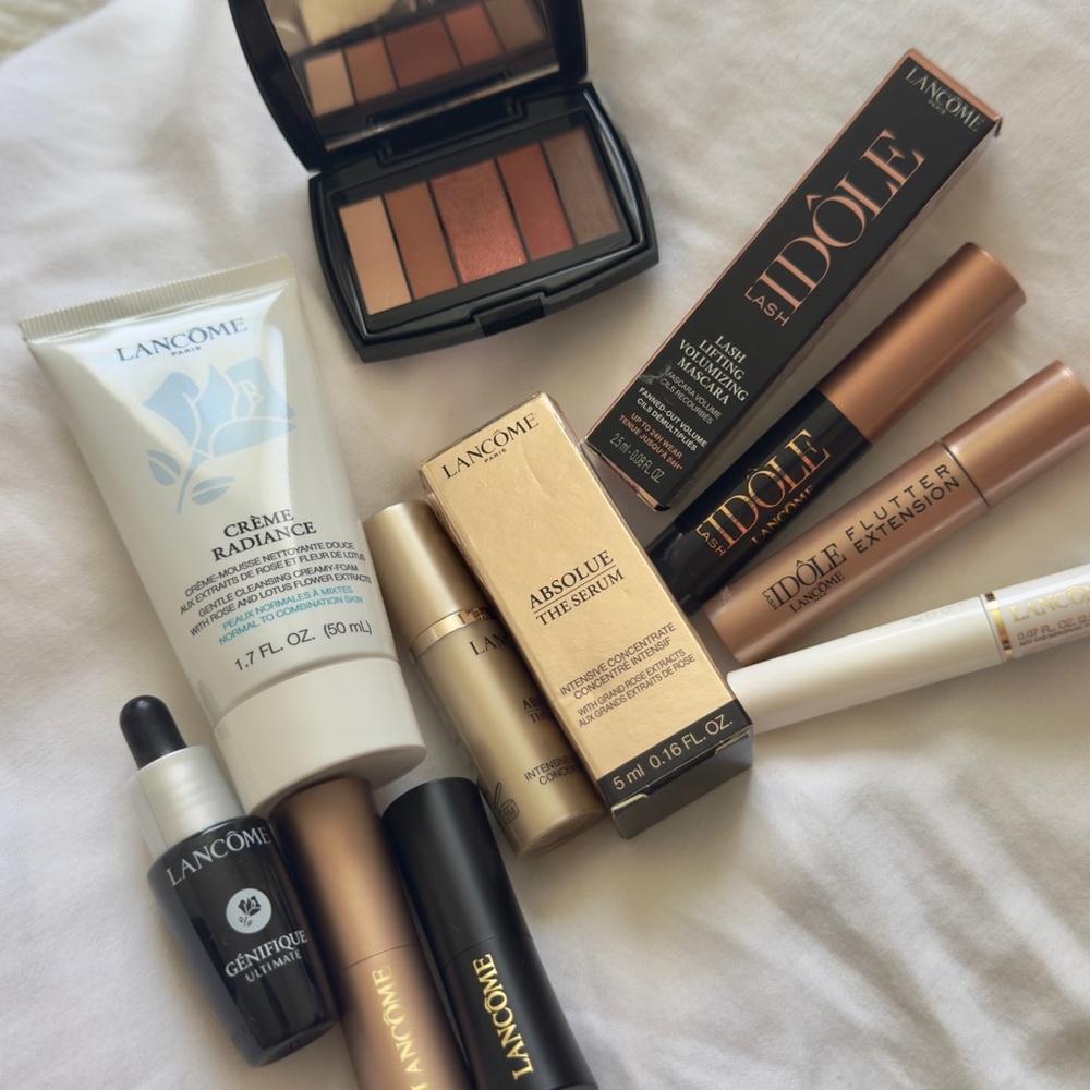 Lancome serum absolue lipstick mascara set eyeshadow radiance cleanser lip